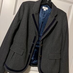 Ann Taylor LOFT Gray and Navy Blazer